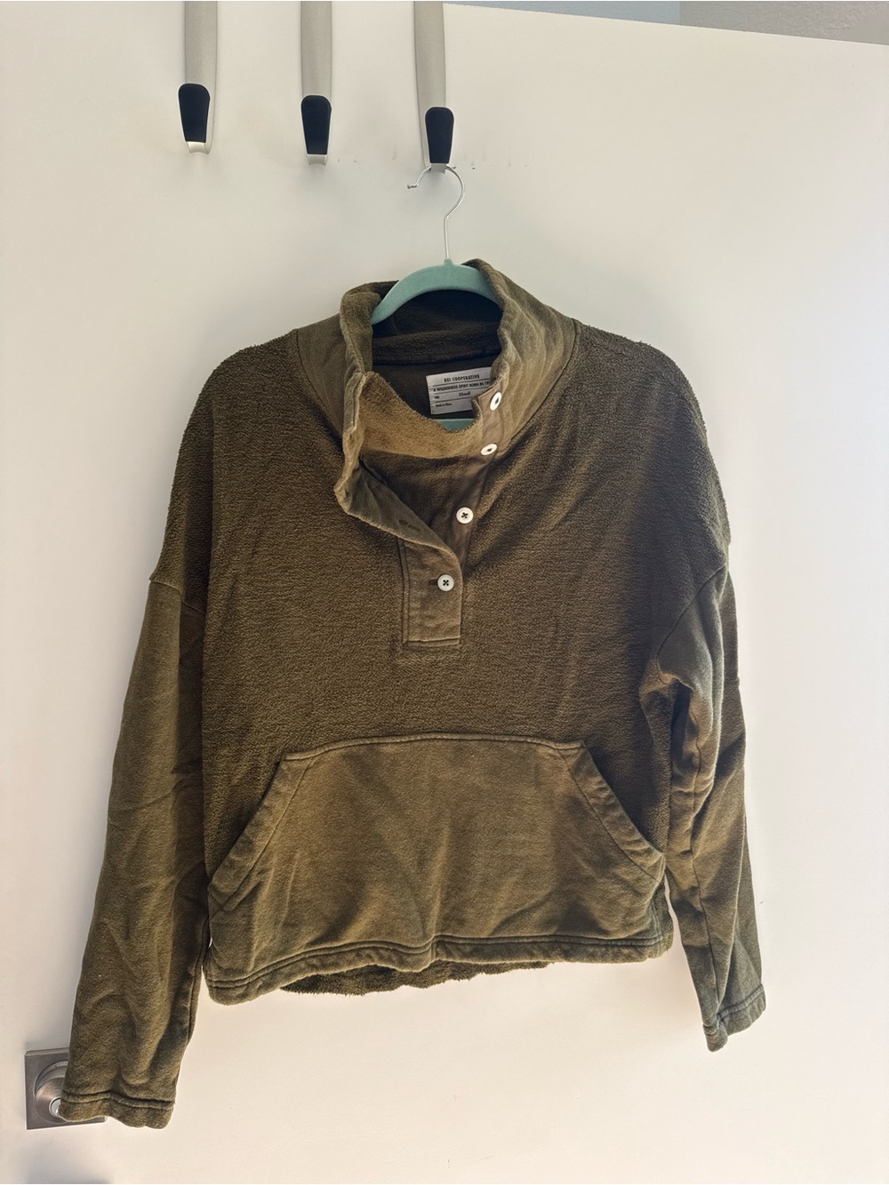 REI Olive Green Funnel Neck Pullover Hoodie